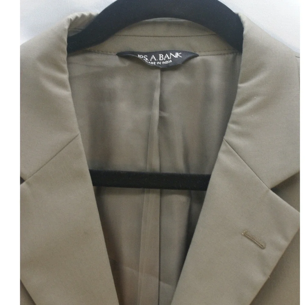 Jos. A. Bank Mens 44R Cotton Blend Blazer Sport Coat Olive Taupe 3-Button Preppy